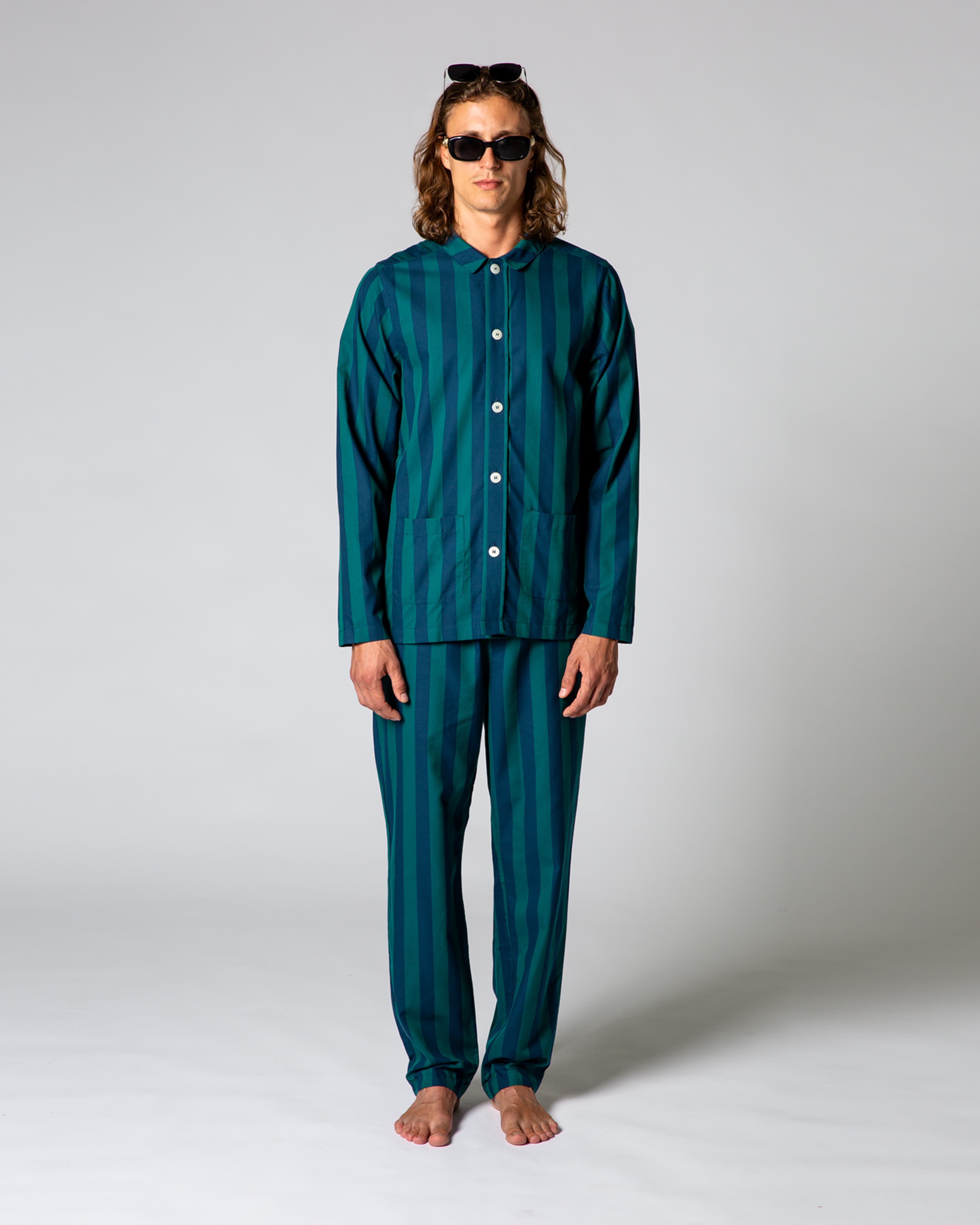 Uno Stripe Pyjama - Blue & Green